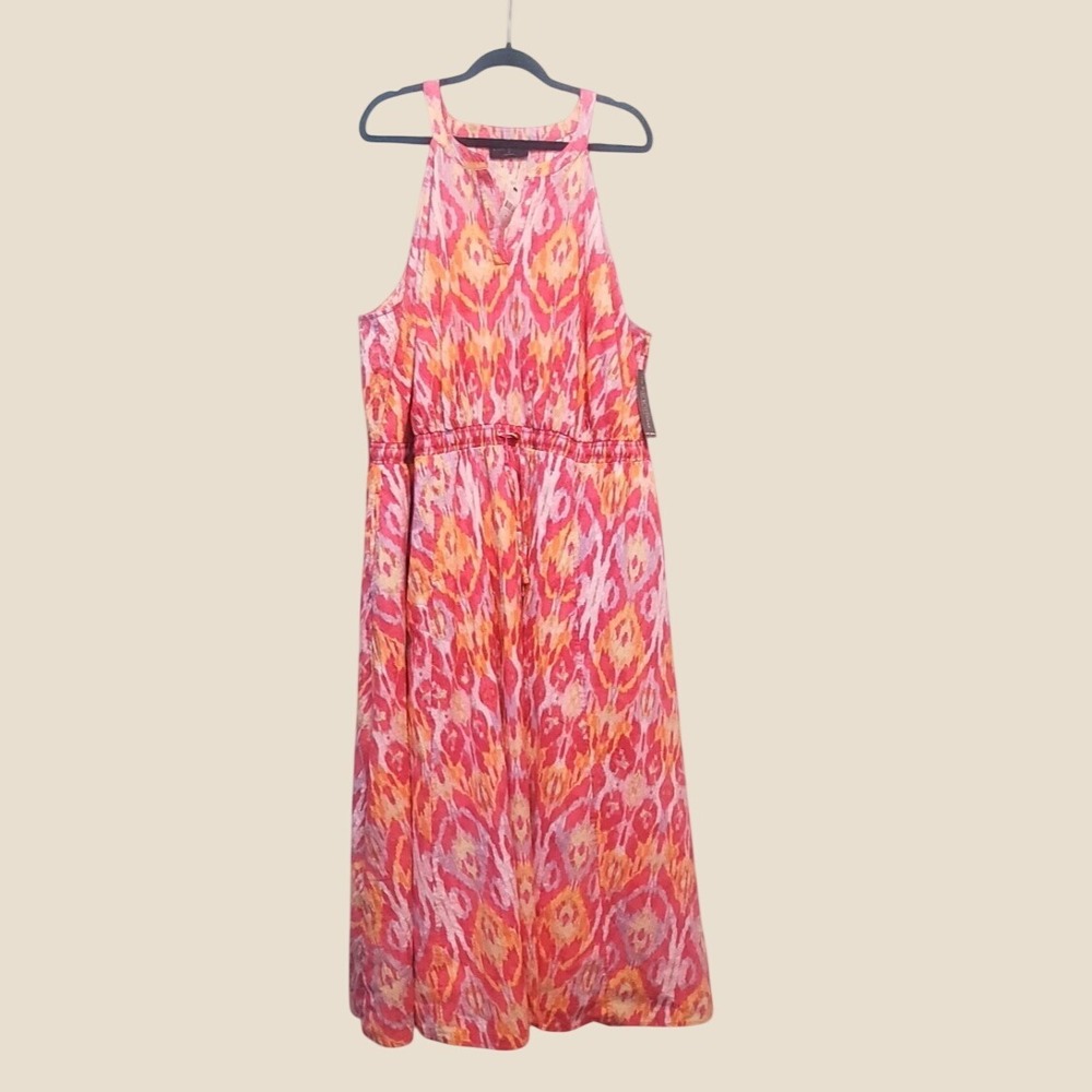 Lane Bryant Womens Pink‎ Ikat Halter Maxi Dress Size 28 NWT Boho Summer